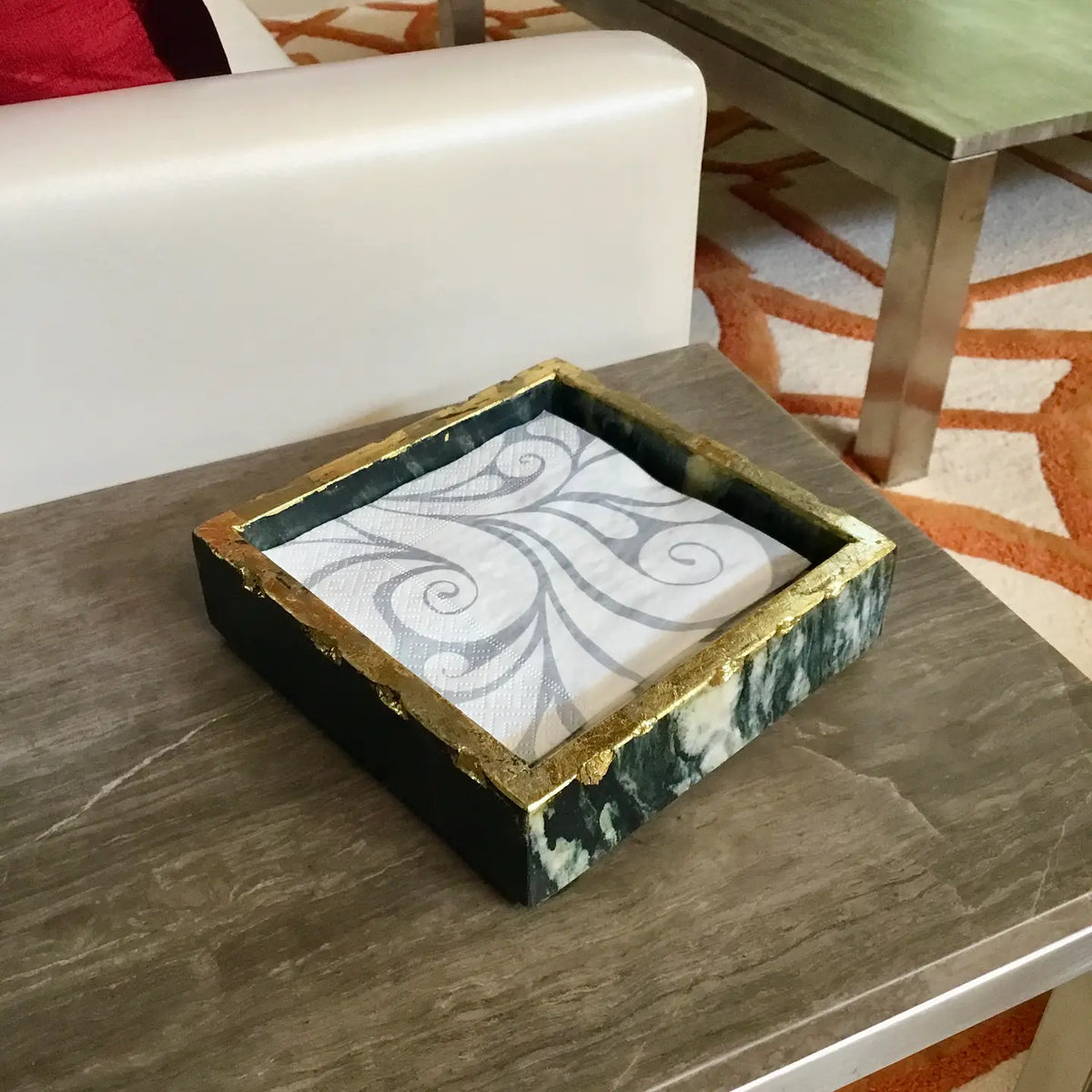 Black Marble Napkin Holder