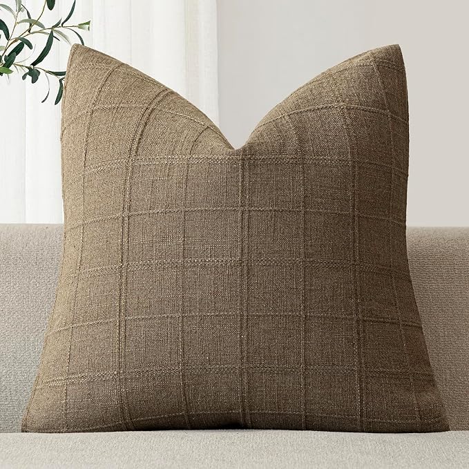 Check Linen Pillow - 18x18