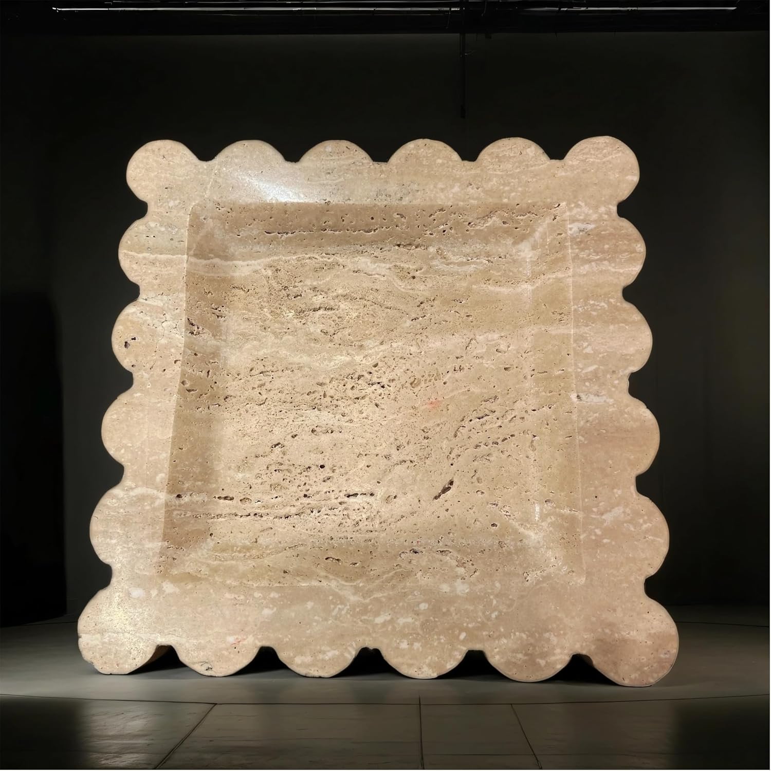Travertine Scalloped Tray