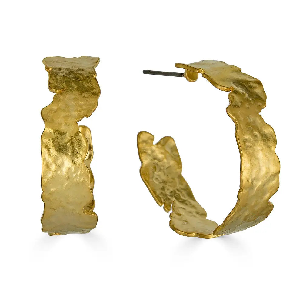Marie Hammered Hoop Earrings