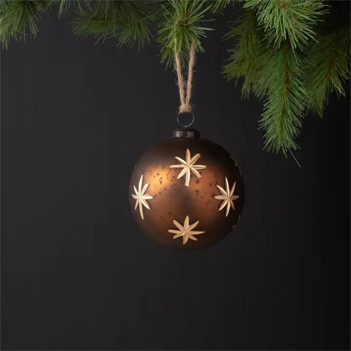 Brown Glass Star Ornament
