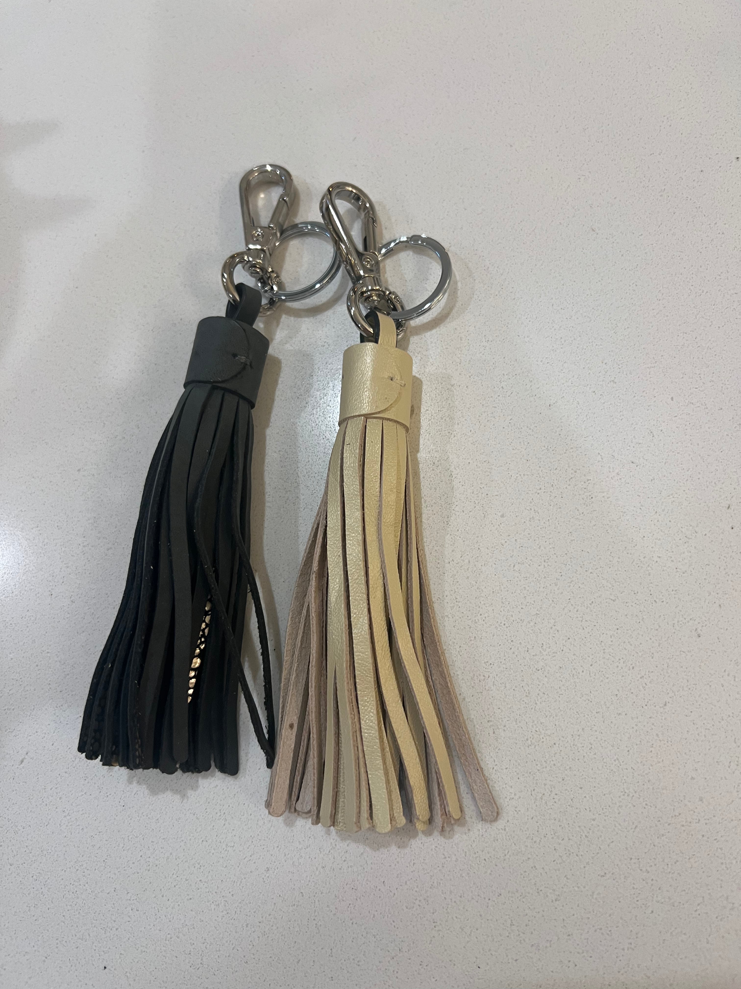 Leather tassle key ring