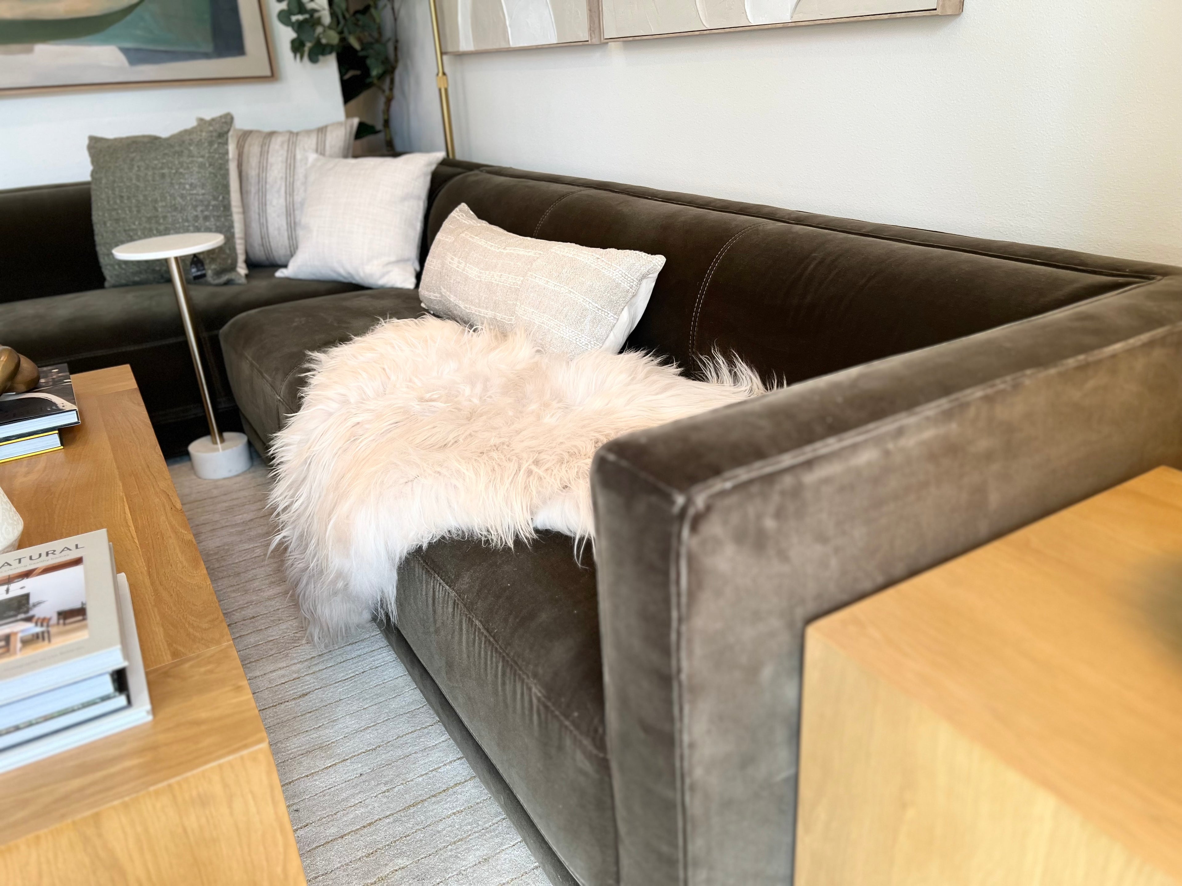 Phillip Sectional - Olive cotton blend