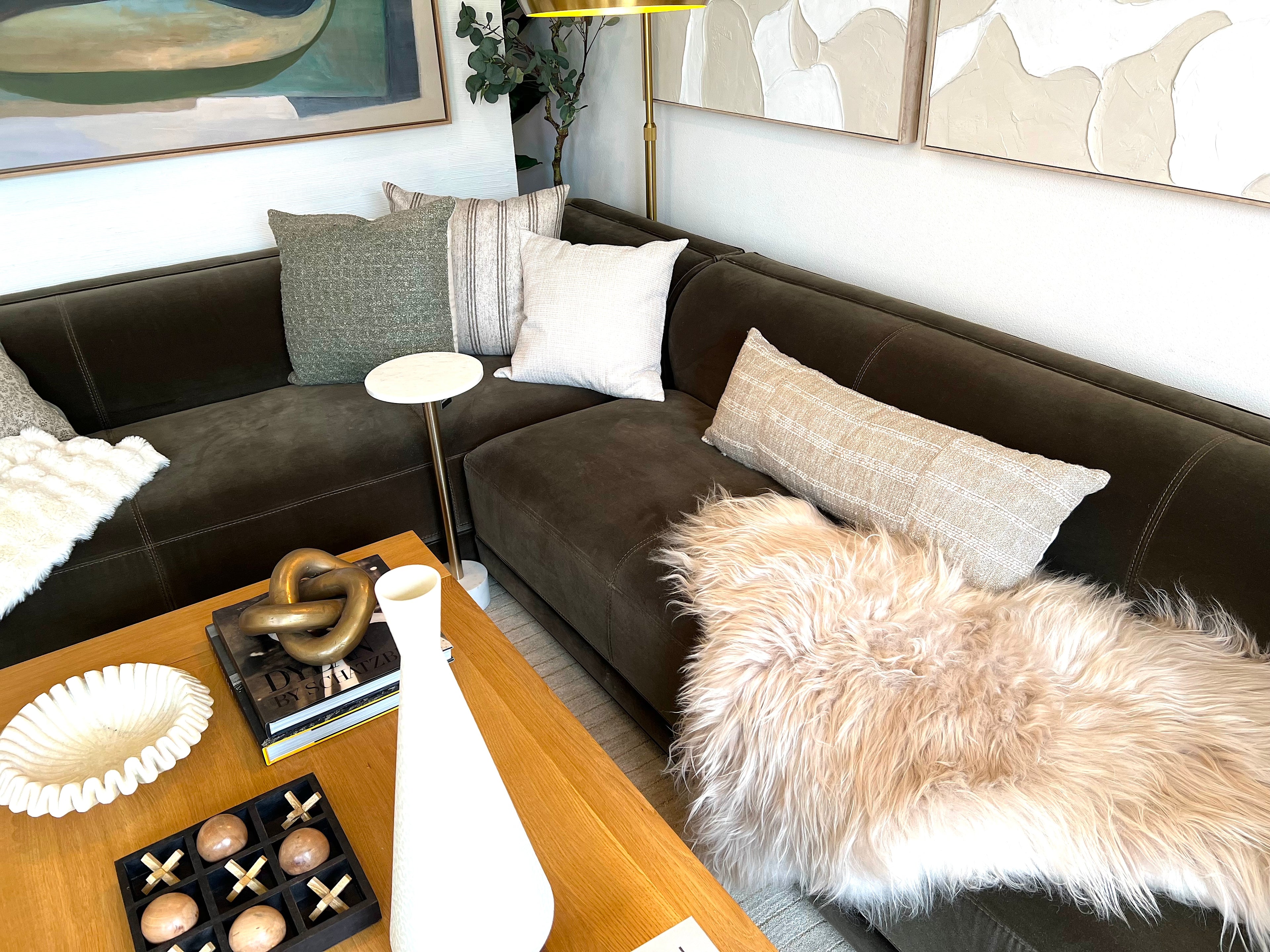 Phillip Sectional - Olive cotton blend