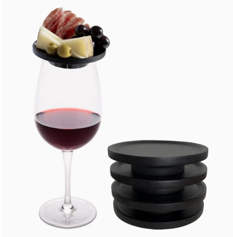 Wine Glass Charcuterie Plates - Set of 4