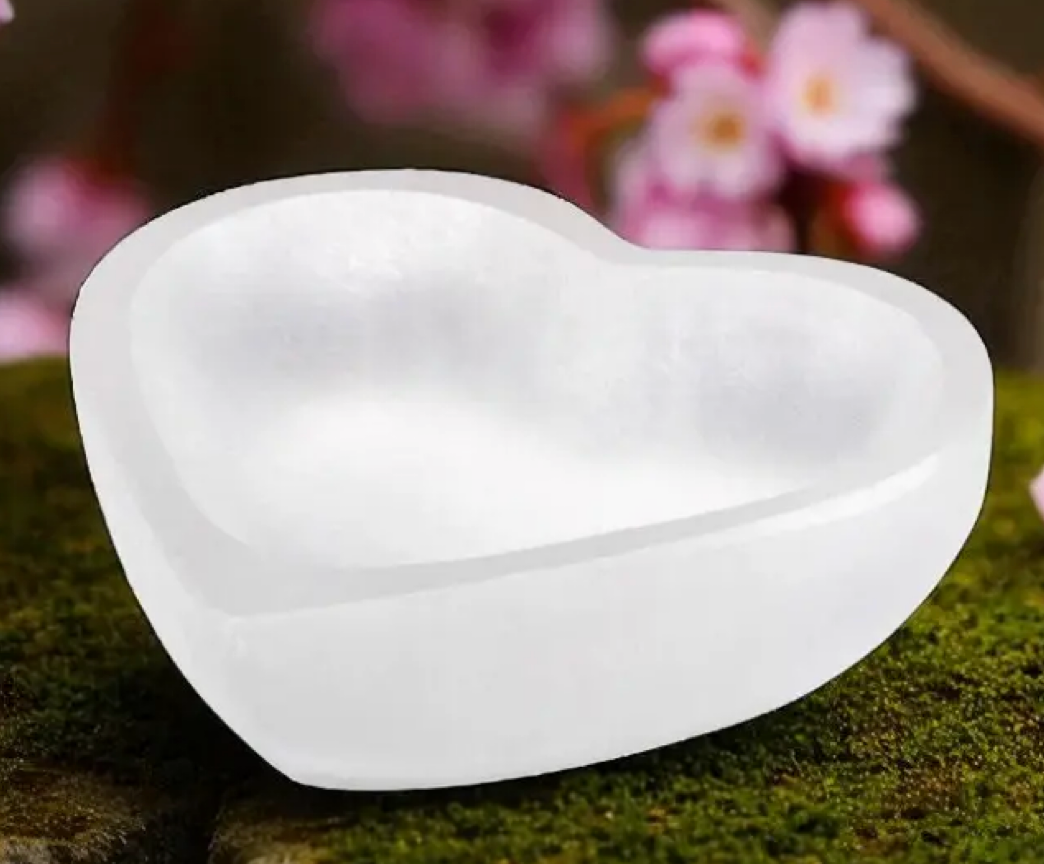 Selenite Heart Trinket Holder