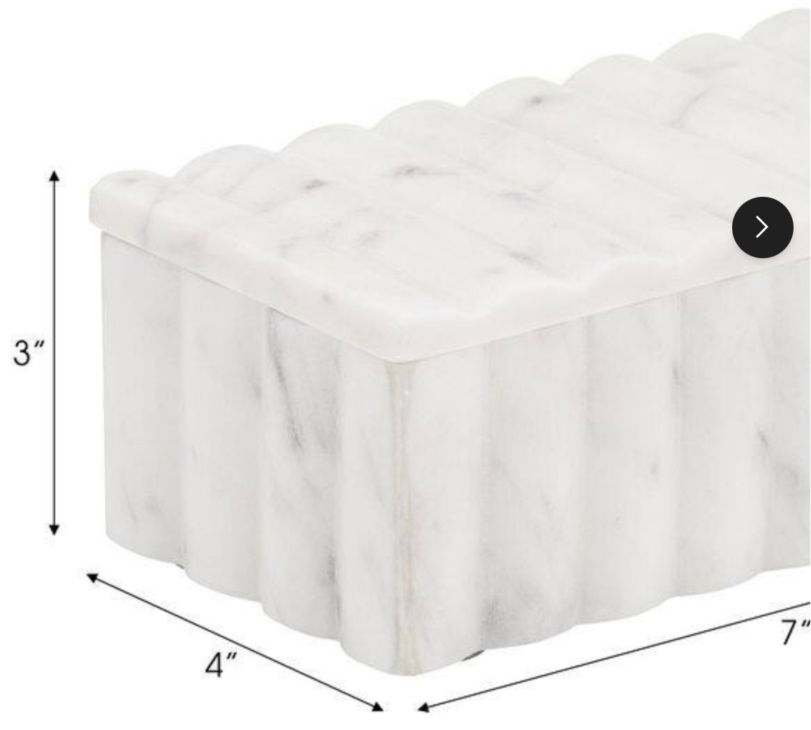 Marble 7x3" Ridged Box