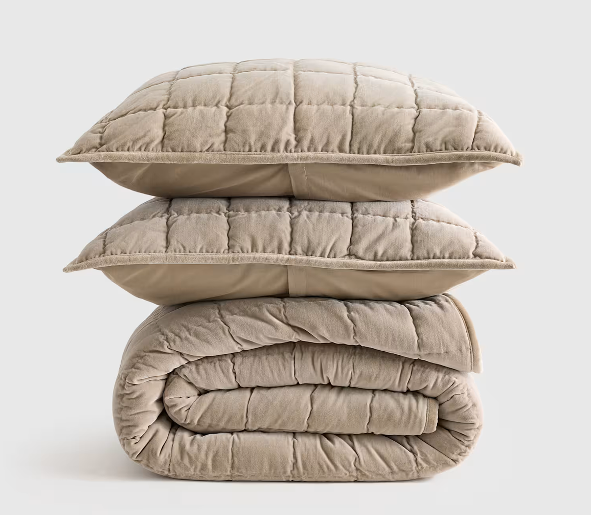 Cotton Velvet KING Box Quilt Set