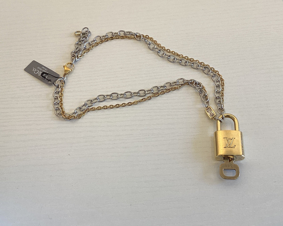 Louis Vuitton Upcycled Lock Necklace/MM