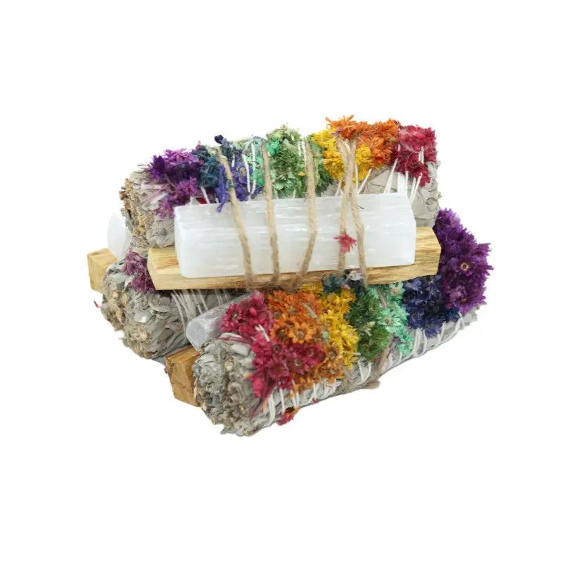 Sage Bundle - flowers & Selenite