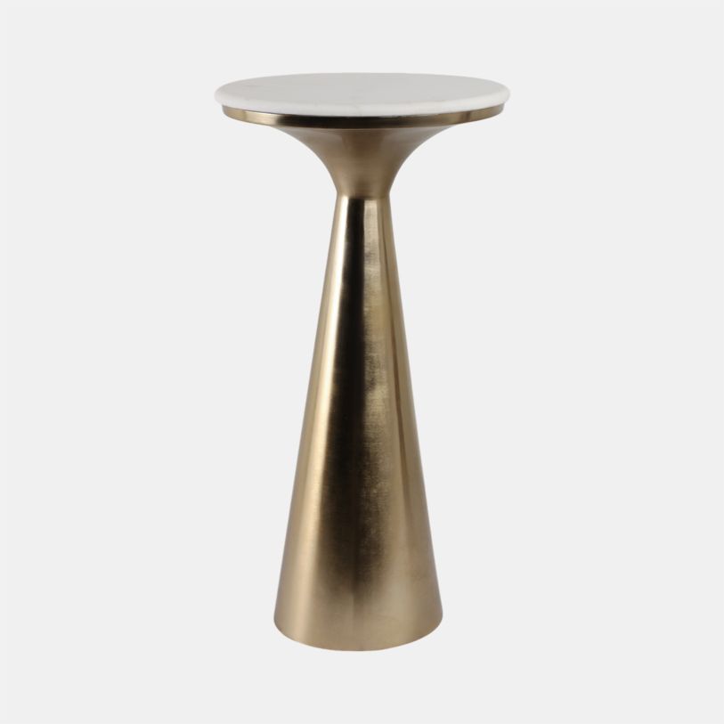 Maura Drinks Table with metal base and marble