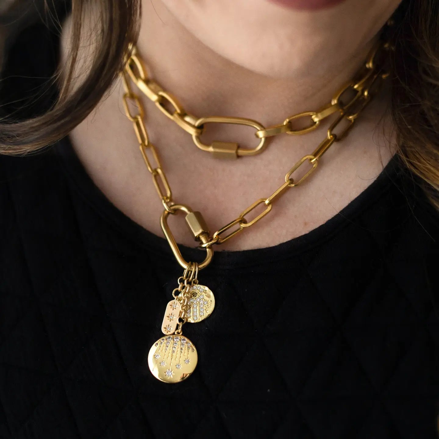 Mimi Charm Paperclip Necklace