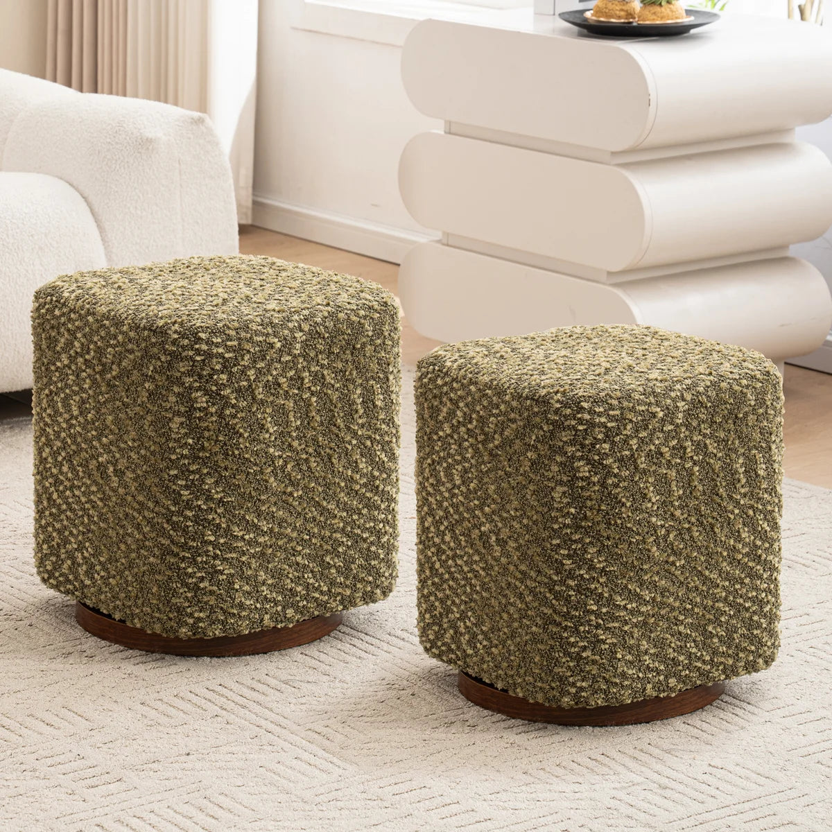 Olive Swivel Pouf