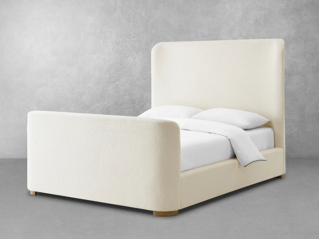 Lindsey Bouclé Sleigh Bed Qn