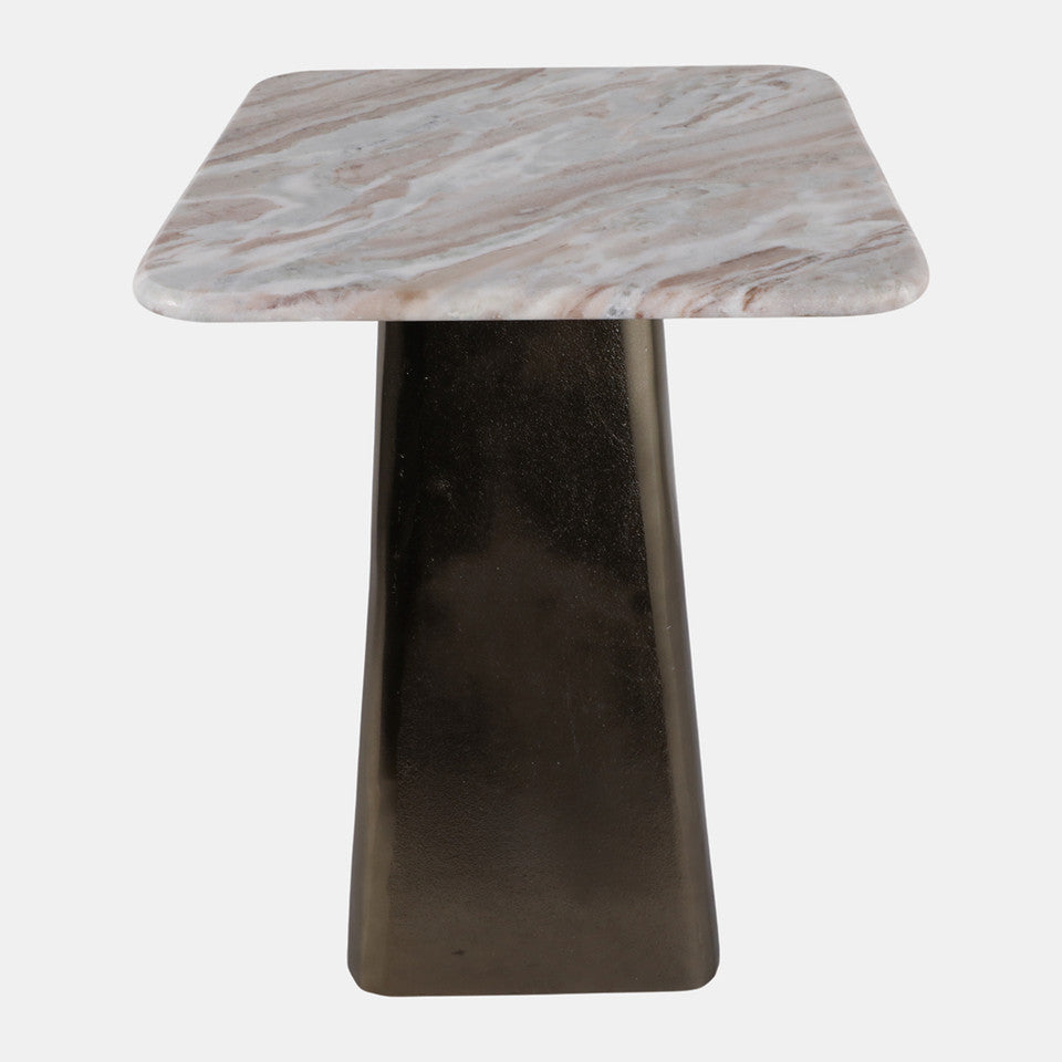 Antique Brass Table-Marble Top