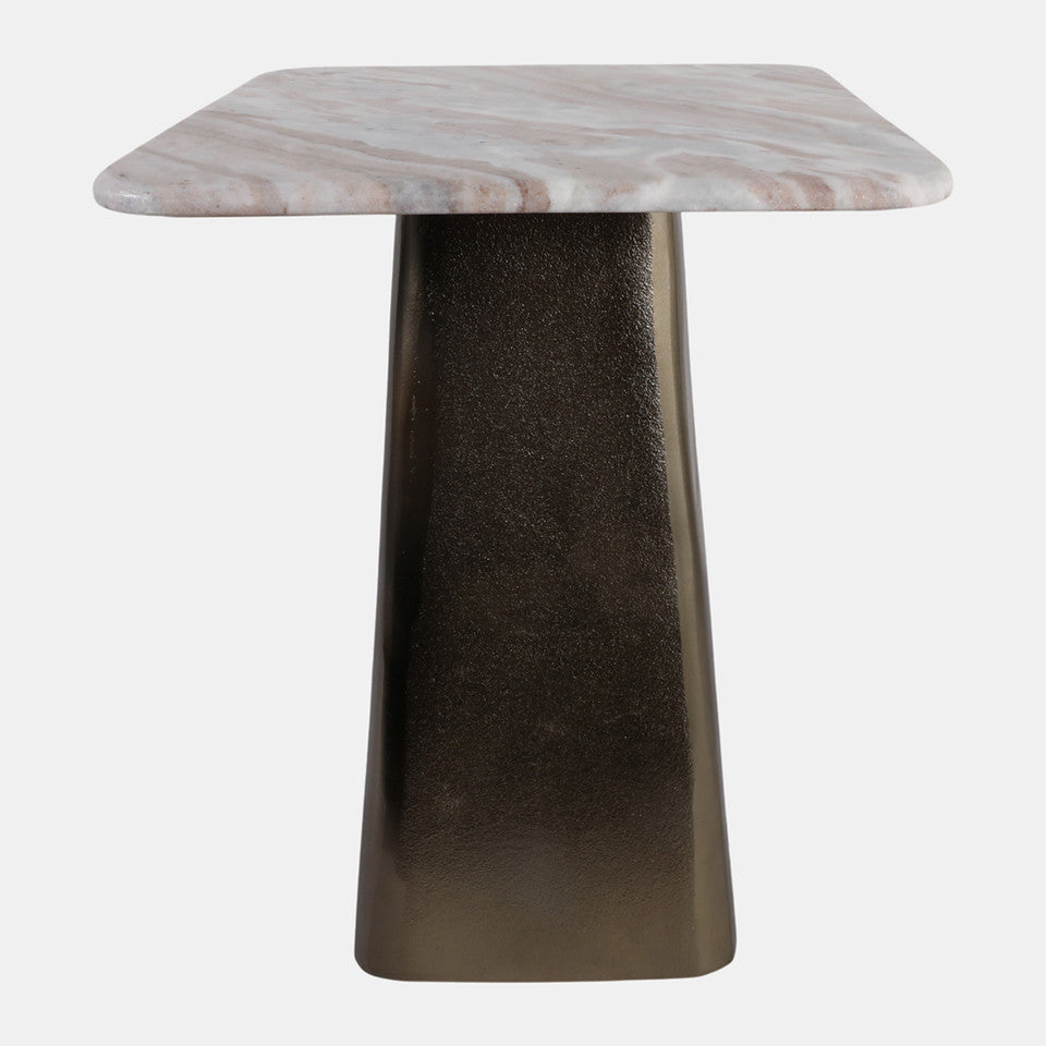Antique Brass Table-Marble Top