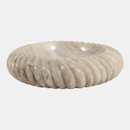 Ribbed Beige Marble Bowl