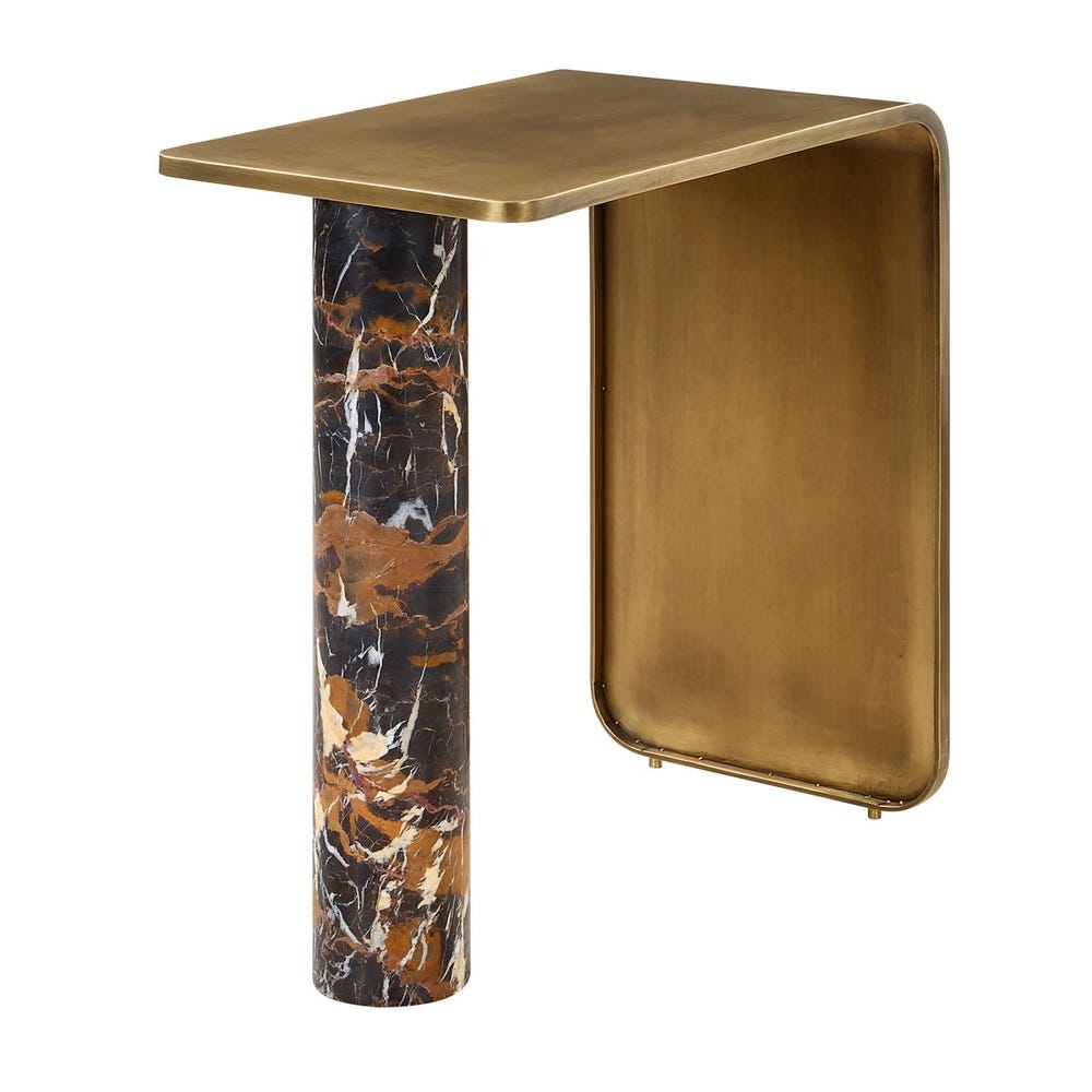 Marble &amp; Brass Accent Table