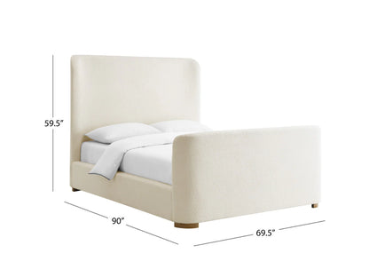 Lindsey Bouclé Sleigh Bed Qn