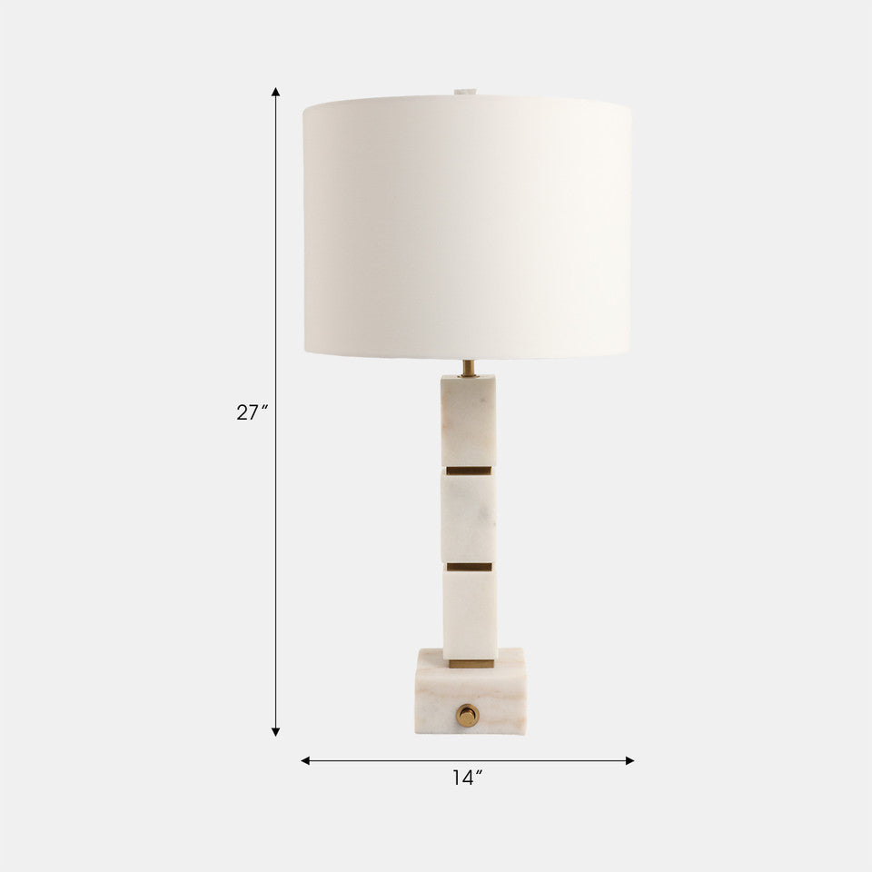 Maeve Stacked Marble Lamp