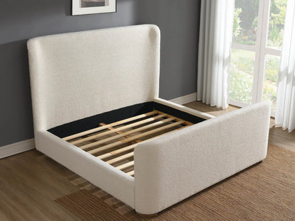 Lindsey Bouclé Sleigh Bed Qn