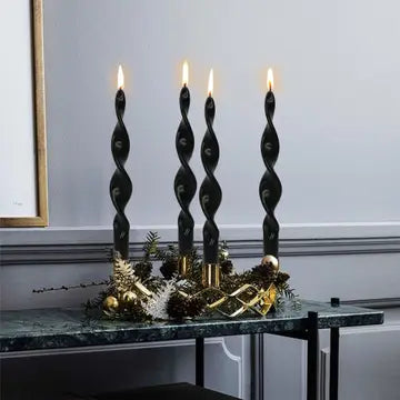 Black Spiral Candles