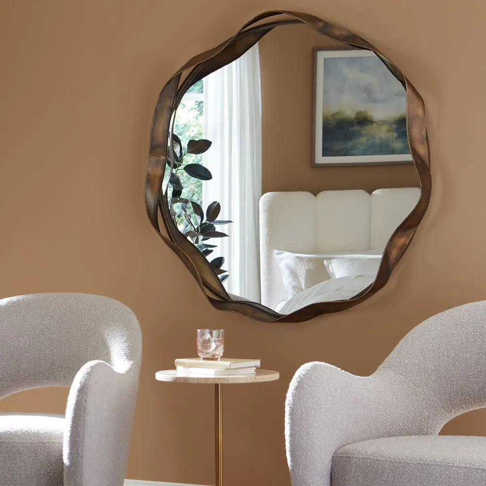 Wave Round Mirror