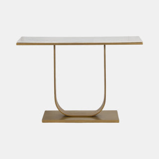 Metal &amp; Marble Accent Table