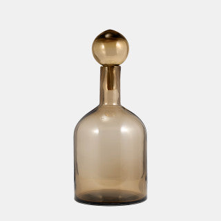 17" Taupe Glass Bottle