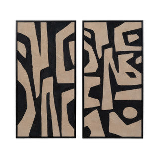 Tribeca Nat/Blk Handpainted Art