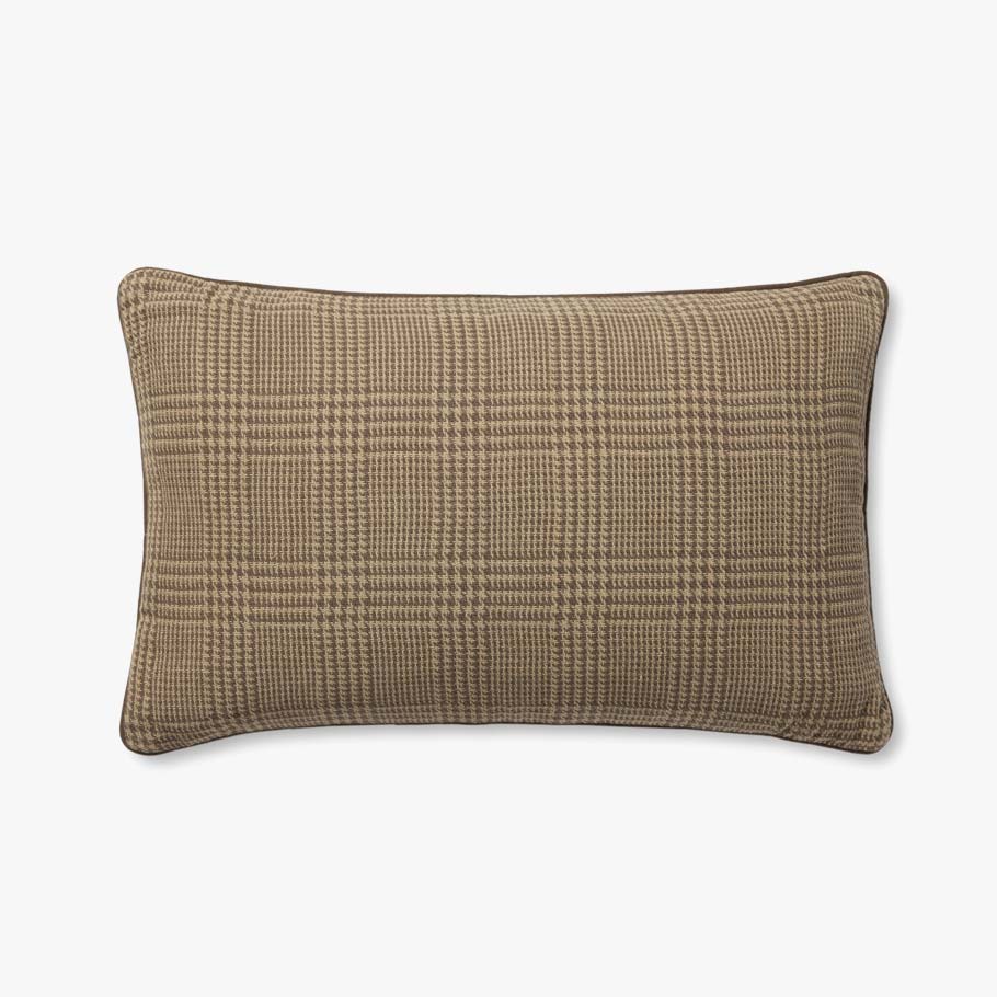 Plaid Brown Pillow 13x21