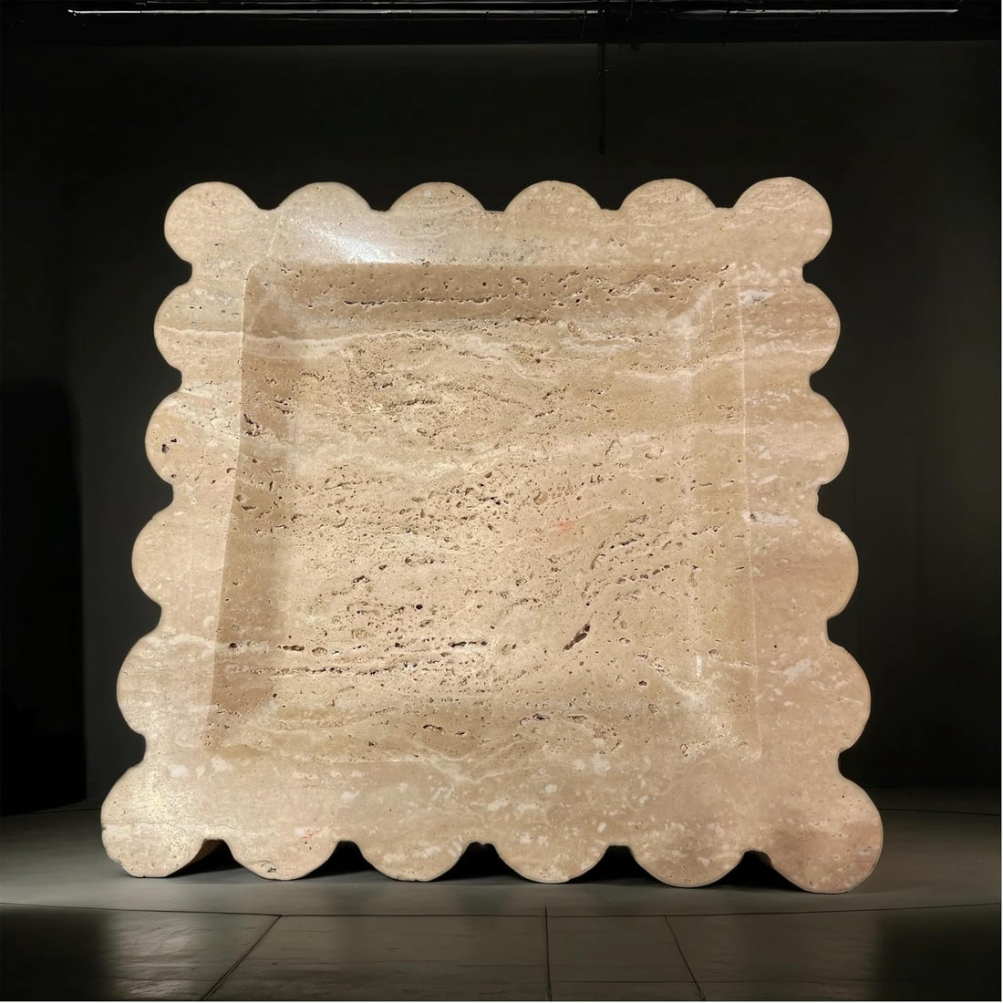 Travertine Scalloped Tray