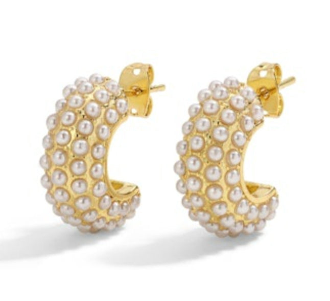 Hey Studd Pearl Hoops/GL