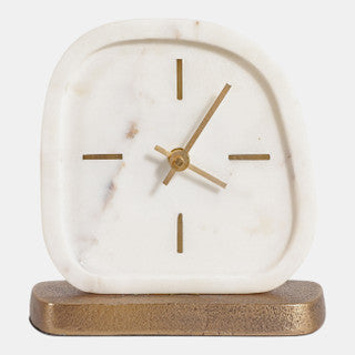 White Marble Clock 7x6”