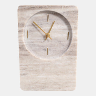 Beige Marble Clock 8x6”