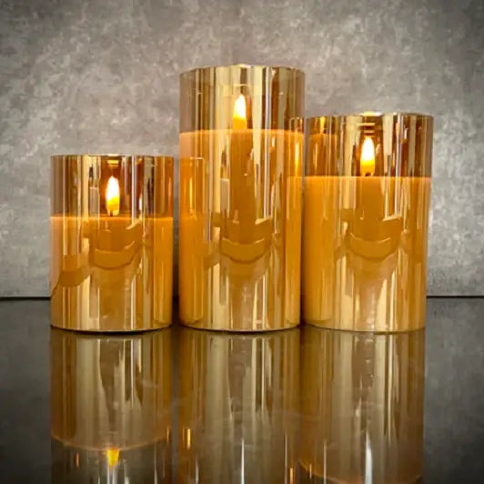 LED Champagne Candle Trio