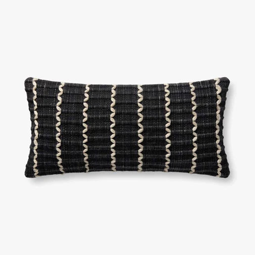 Wavy black pillow