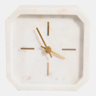 White &amp; Gold Octagon Clock
