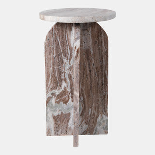 Beige, brown, and seafoam Marble Accent Table