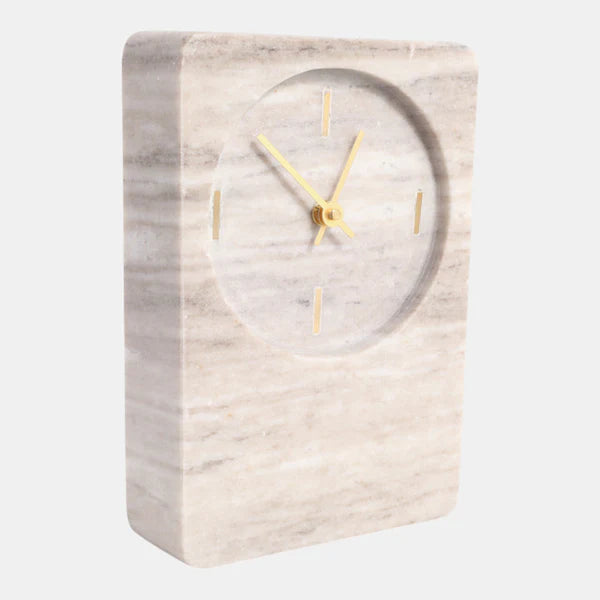 Beige Marble Clock 8x6”