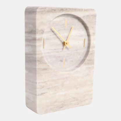 Beige Marble Clock 8x6”