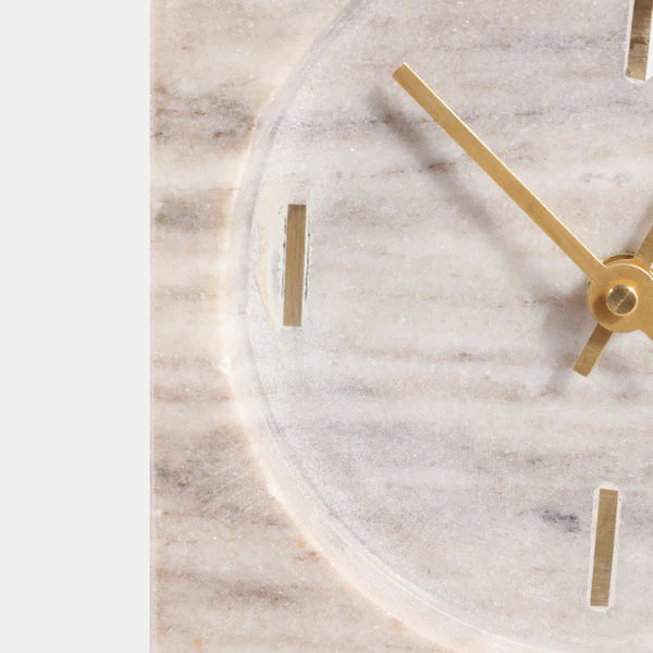 Beige Marble Clock 8x6”
