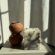 Calacatta Viola Marble Candle-Wood Sage + Sea Salt