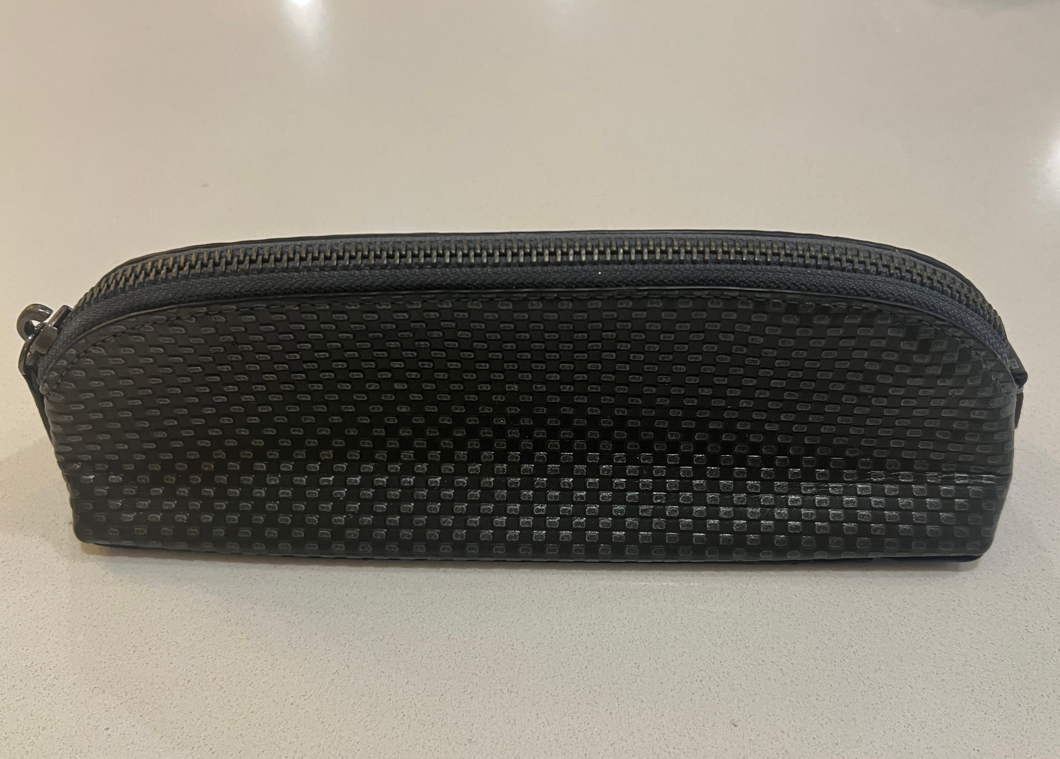 Embossed leather makeup case