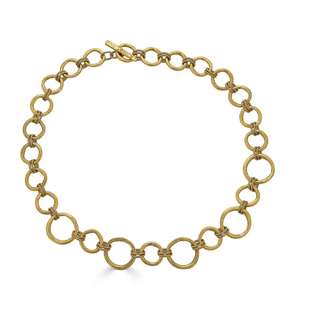Emilee Gold Sculpted Circle Necklace
