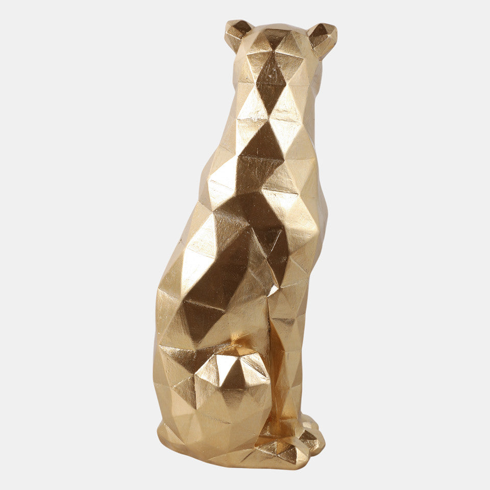Gold Sitting Leopard-10”