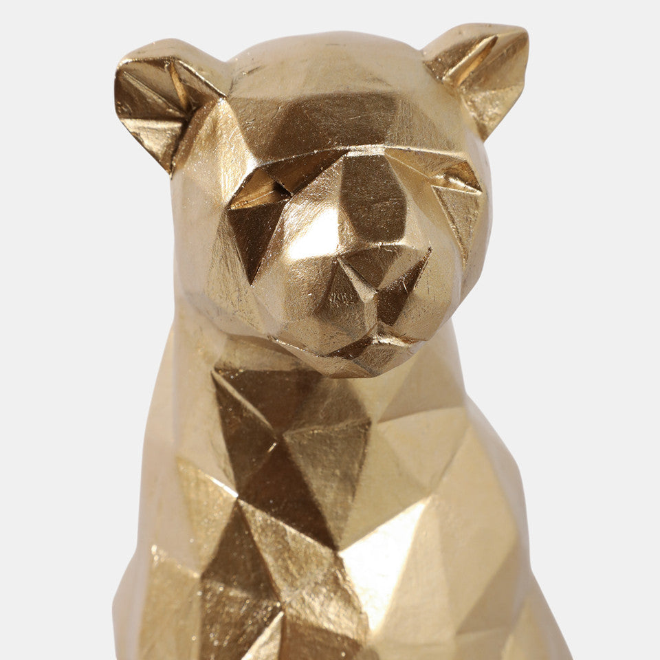 Gold Sitting Leopard-10”