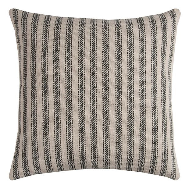 Gray Ticking Stripe Pillow 20x20