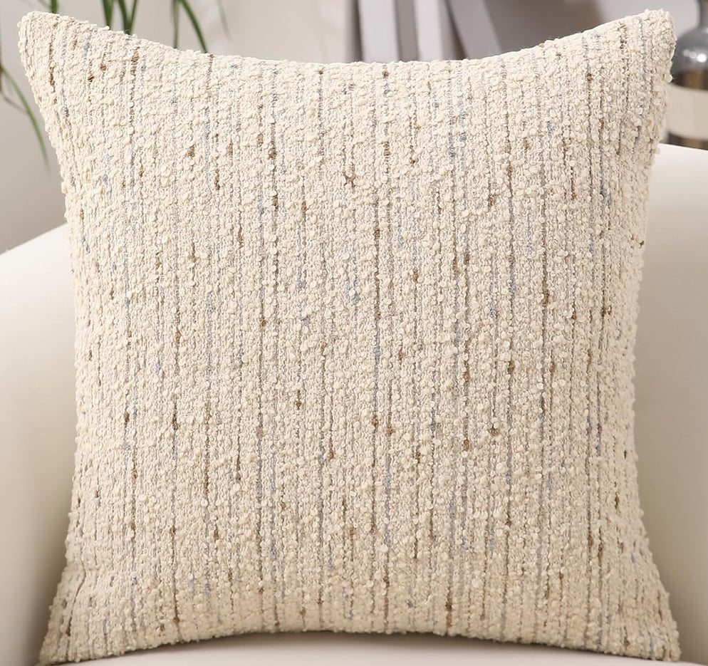 Cream Boucle Textured Pillow