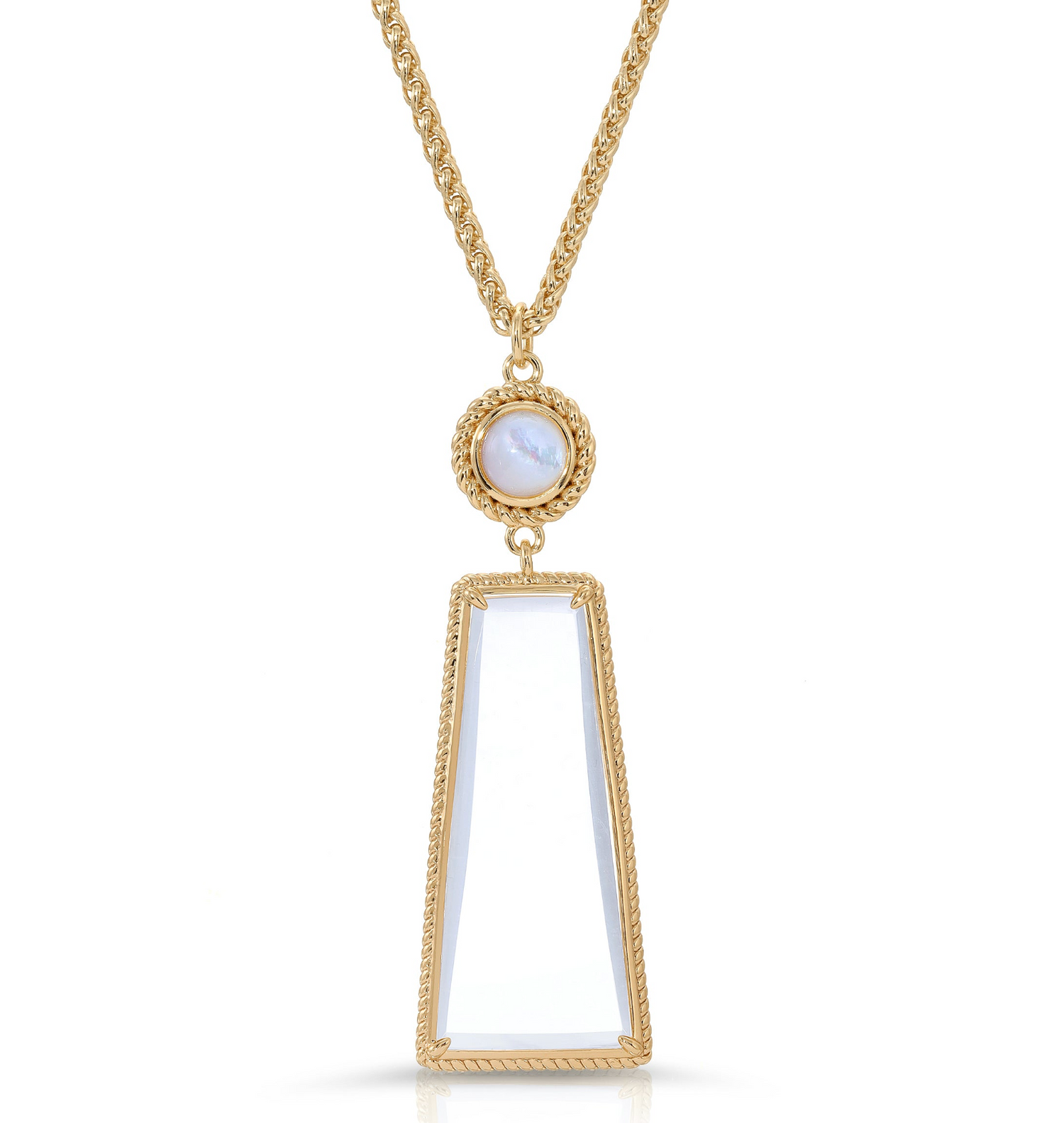 Ophelia Gold Mother of Pearl - Magnifier Pendant Necklace